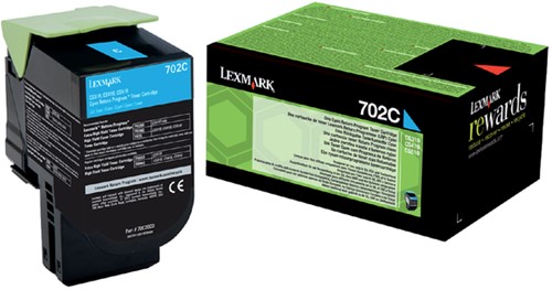 Tonercartridge Lexmark 70C20C0 702C cyaan