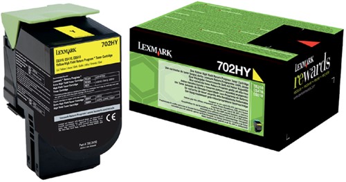 Tonercartridge Lexmark 70C2HY0 702HY geel