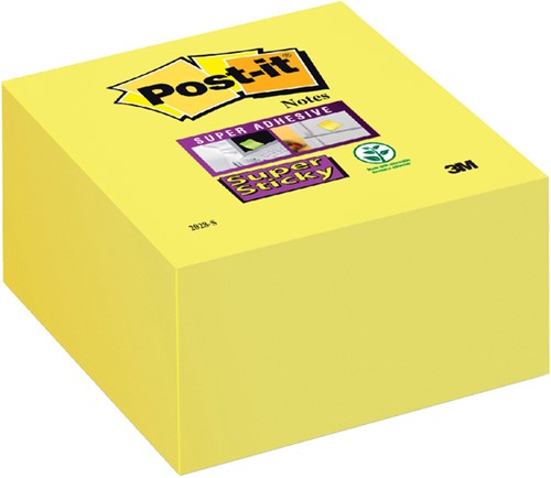 Post-it memoblokje  76x 76mm Super Sticky 2028-S ultra geel blok/350