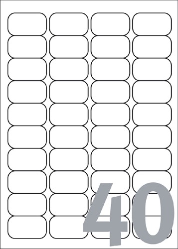 Etiket A4  45,7x 25,4mm Avery J8654-25 inkjet ds/1000-2