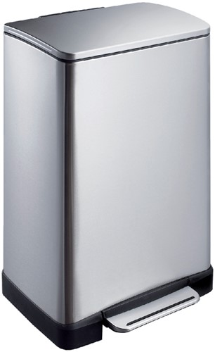 Afvalbak pedaalemmer 40L mat RVS