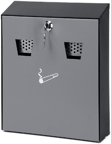 Asbak wand 041015 zwart/grijs