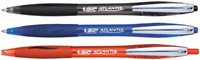 Balpen Bic Atlantis Clic met metalen clip zwart-2