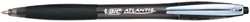 Balpen Bic Atlantis Clic met metalen clip zwart