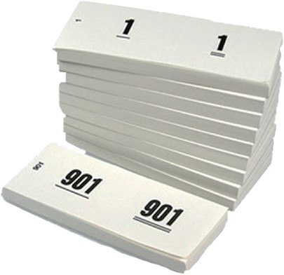 Nummerblok wit pk/1000 loten