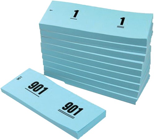 Nummerblok blauw pk/1000 loten
