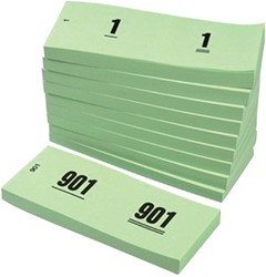 Nummerblok groen pk/1000 loten