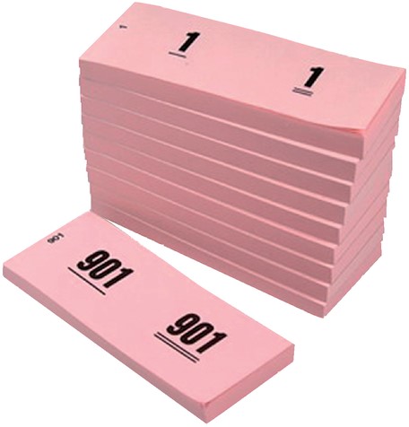 Nummerblok roze pk/1000 loten
