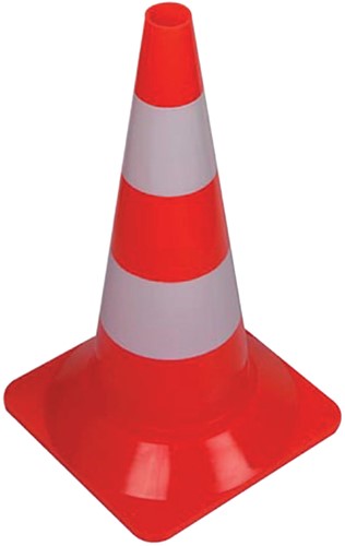Afbakeningskegel 50cm rood/wit