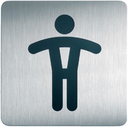 Deurplaatje zelfklevend vierkant 150mm - WC heren