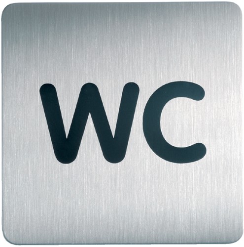 Deurplaatje zelfklevend vierkant 150mm - WC 