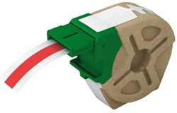 Lettertape Leitz Icon 12mmx10m zwart op rood 70150025