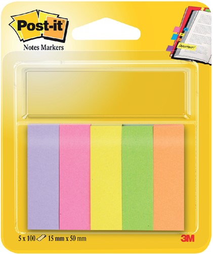 Post-it indexpapier 15x50mm 5x100vel 