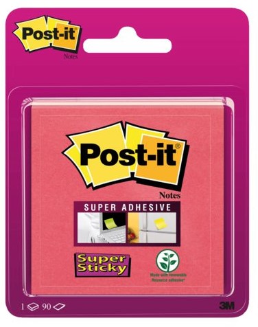 Post-it memoblokje  76x 76mm 6920-SSPO Super Sticky 90vel Poppy
