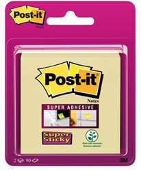 Post-it memoblokje  76x 76mm 6922-SSY Super Sticky 2x90vel geel