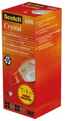 Plakband 19mmx3m 3M Scotch 600N crystal 7+1 stuks