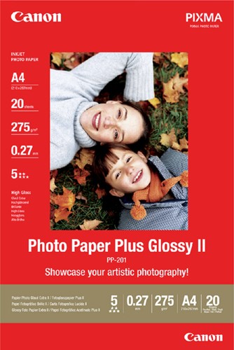 Inkjetpapier Canon PP-201 - A4 275gr glans 20vel