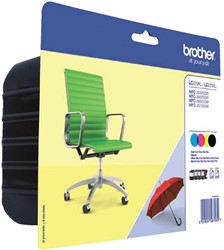 Inktcartridge Brother LC229XL Value Pack 1xzwart/3xkleur