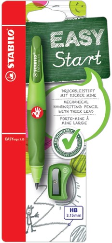 Vulpotlood STABILO Easyergo 3.15mm rechtshandig groen/donkergroen blister