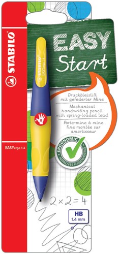 Vulpotlood STABILO Easyergo 1.4mm rechtshandig paars/neon geel blister