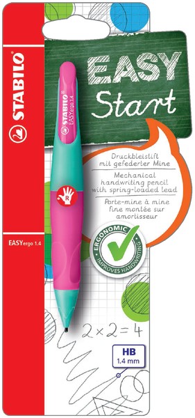 ontslaan Garantie Hedendaags Vulpotlood STABILO Easyergo 1.4mm rechtshandig turquoise/neon roze blister  DEKAS 2021