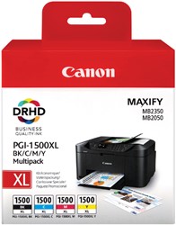 Inktcartridge Canon PGI-1500XL HC zwart + 3x kleur