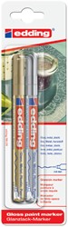 Viltstift edding 780 lakmarker goud/zilver pk/2