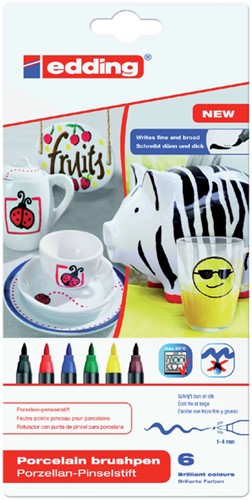 Viltstift Edding 4200 porselein-penseelstift familie set/6