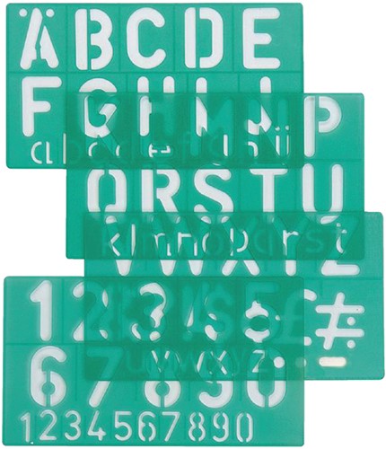 Lettersjabloon Linex 50mm hoofd/letters/cijfers