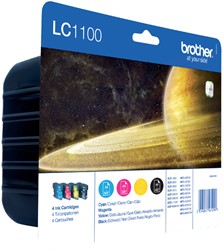 Inktcartridge Brother LC1100 Value Pack LC 1xzwart/3xkleur