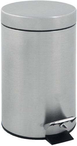 Afvalbak pedaalemmer rond 3 liter mat RVS