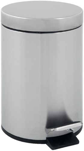 Afvalbak pedaalemmer rond 5 liter mat RVS
