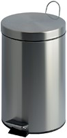 Afvalbak pedaalemmer rond 20 liter mat RVS