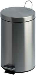 Afvalbak pedaalemmer rond 20 liter mat RVS