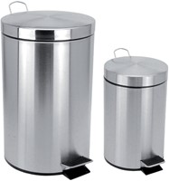 Afvalbak pedaalemmer rond 3 liter mat RVS-2
