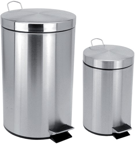 Afvalbak pedaalemmer rond 3 liter mat RVS-2