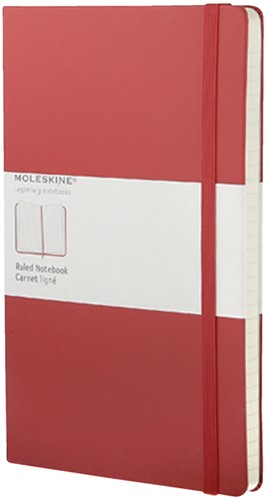 Notitieboek Moleskine lijn large rood 130x210mm