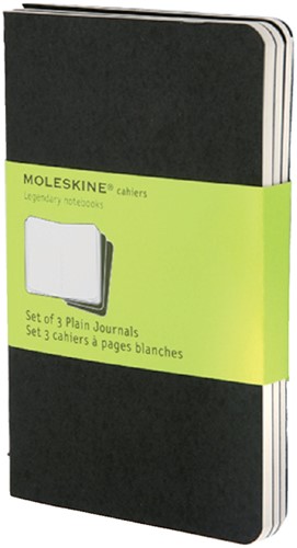 Schrift Cahier blanco pocket zwart 90x140mm
