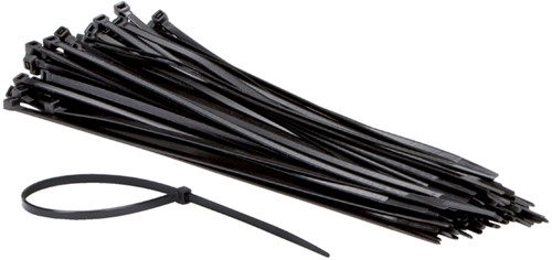 Inbindstrips Budget nylon 4,8x300mm Ø81mm zwart pak/100