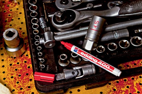 Viltstift edding 400 rond zwart 1mm blister à 4st-2