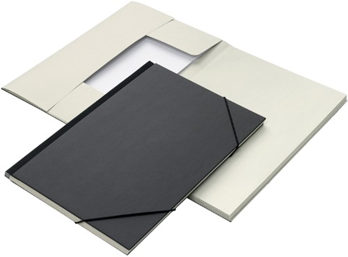 Combinatiemap 6-dlg folio/elastiek zwart