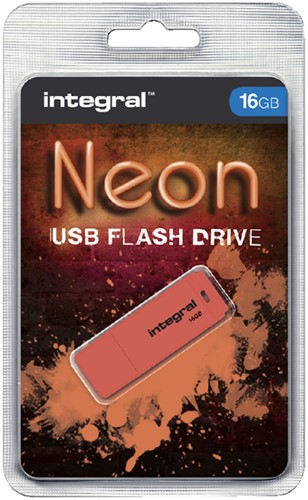 USB-stick 2.0 Integral fd 16GB neon oranje