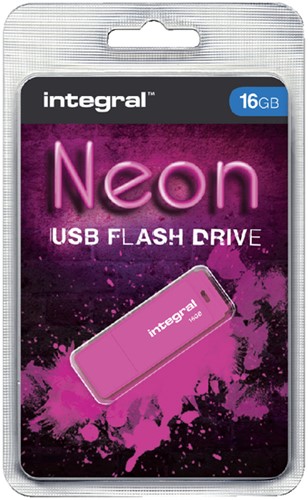 USB-stick 2.0 Integral fd 16GB neon roze