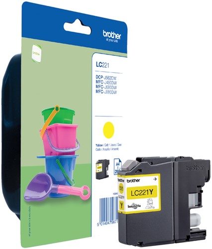 Inktcartridge Brother LC221 geel