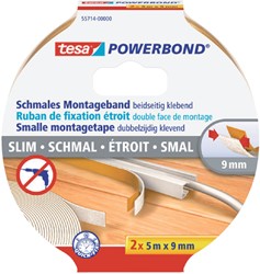 Plakband Tesa Powerbond slim montage 9mmx5m pk/2