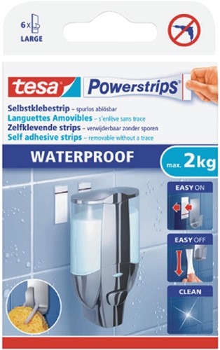Powerstrip Tesa waterproof large pk/6