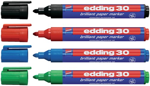 Viltstift Edding 30 Brilliant permanent zwart-2