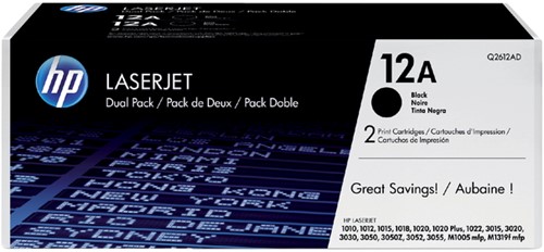 Tonercartridge HPQ2612AD (12A) 2K x2 zwart duo-pak