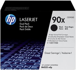 Tonercartridge HPCE390XD (90X) 24K x2 zwart duo-pak 
