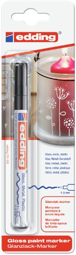Viltstift Edding 751 lakmarker zwart blister